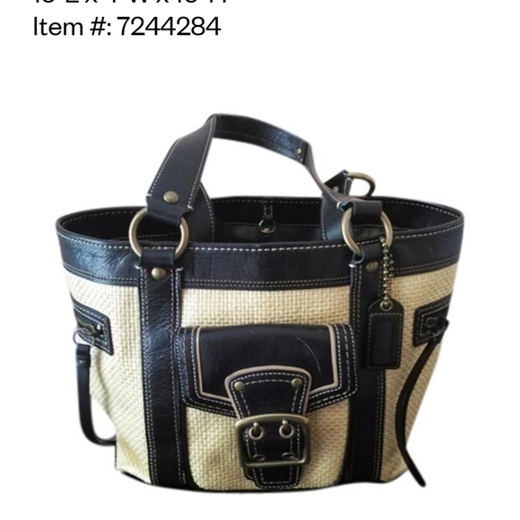 COACH Legacy Raffia Leather & Straw(Matching Wristlet Available) - Picture 2 of 15